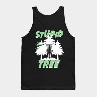 Funny Stupid Tree Disc Golf Player Gift Tank Top